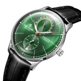 High quality RGA82B0-3 Men's 42mm Green Dial Automatic Mechanical Dress Watch - REEF TIGER Power Reserve Vintage Watches